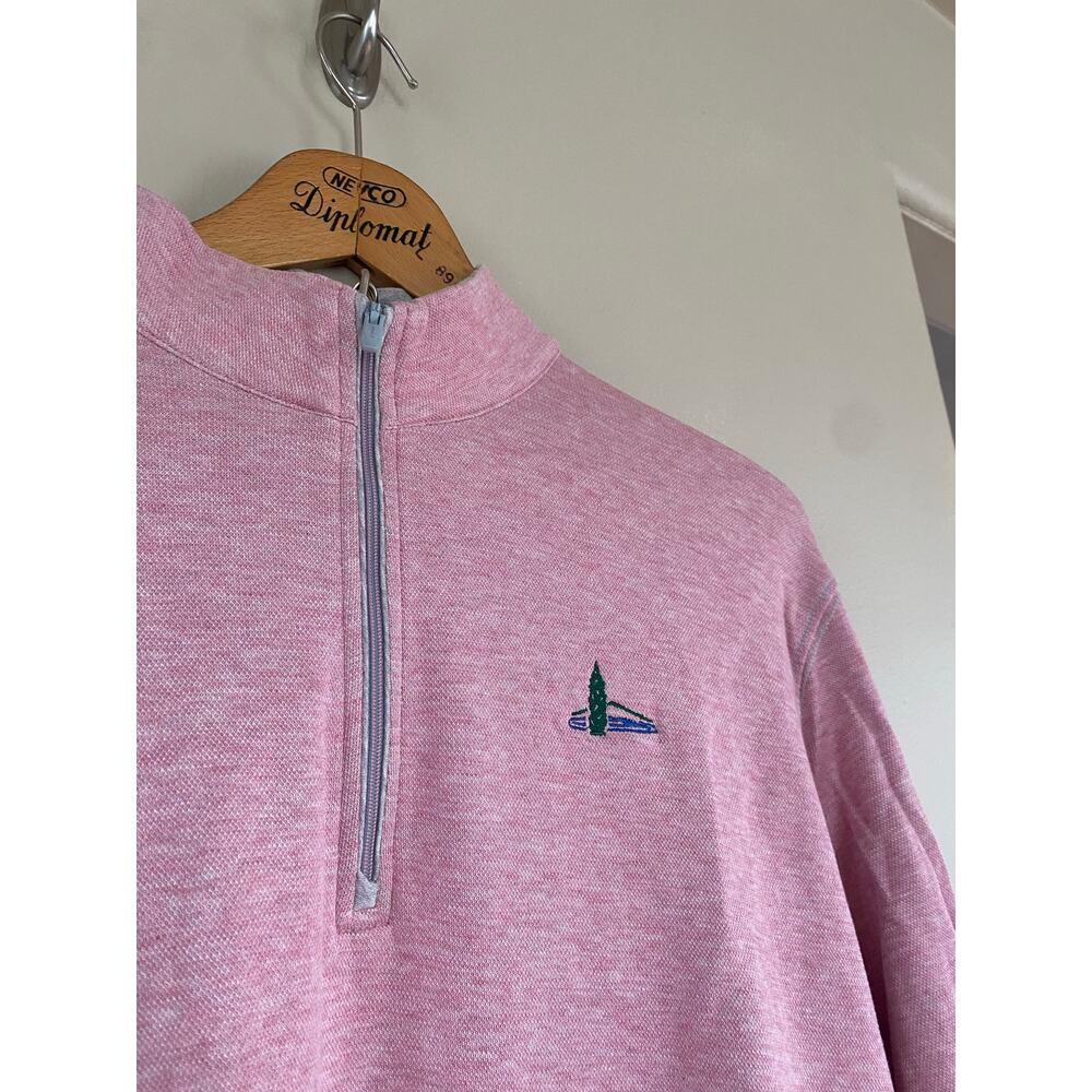 johnnie-O Hanks Summerweight Sully 1/4 Zip Maliblu Size XL Coral Logo Golf